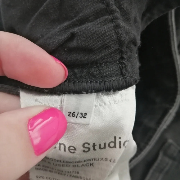 Acne Studios Skin 5 Skinny Jeans in "Used Black" Ankle Crop 26 (2) - Picture 11 of 16